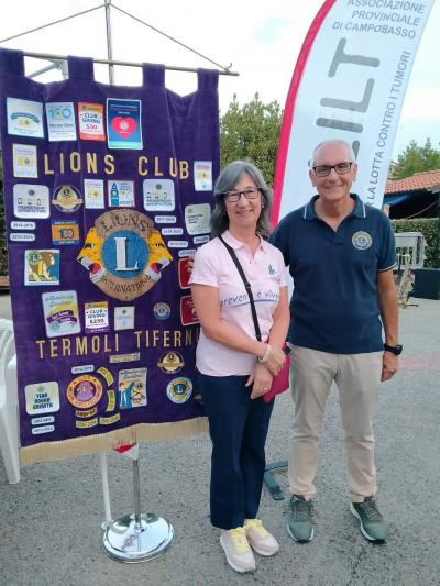 La presidente Carmela Franchella (LILT Campobasso) e il presidente Silvestro Belpulsi (LIONS)